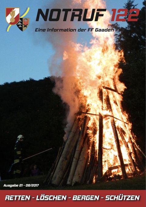 Titelseite Notruf 122, Ausgabe 21 (August 2017)