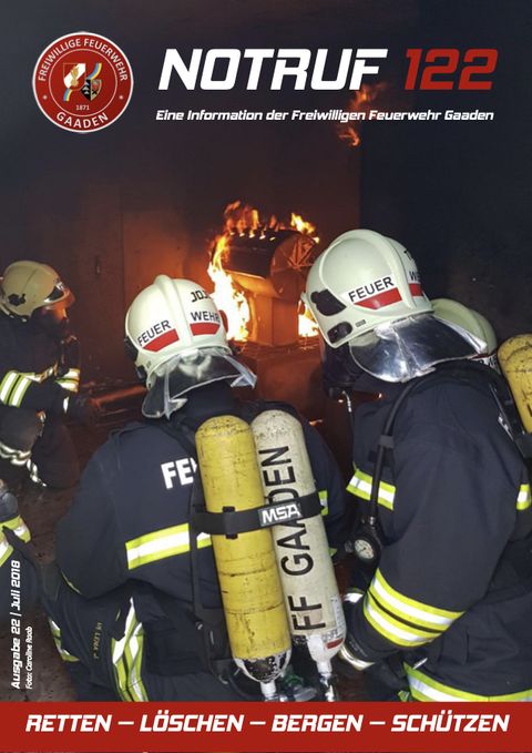 Titelseite Notruf 122, Ausgabe 22 (Juli 2018)