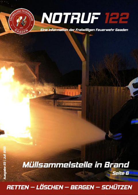 Titelseite Notruf 122, Ausgabe 23 (Juli 2019)