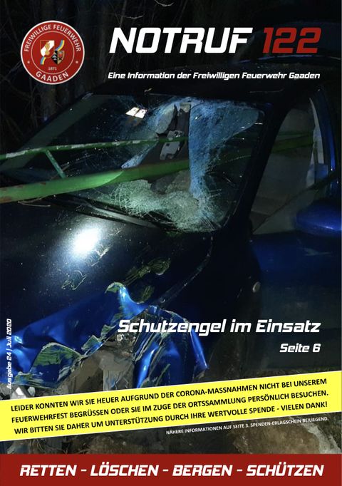 Titelseite Notruf 122, Ausgabe 24 (Juli 2020)