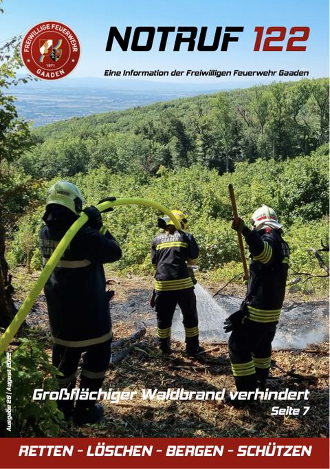 Titelseite Notruf 122, Ausgabe 26 (August 2022)