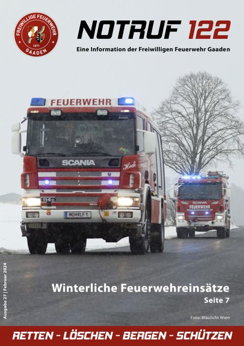 Titelseite Notruf 122, Ausgabe 27 (Februar 2024)