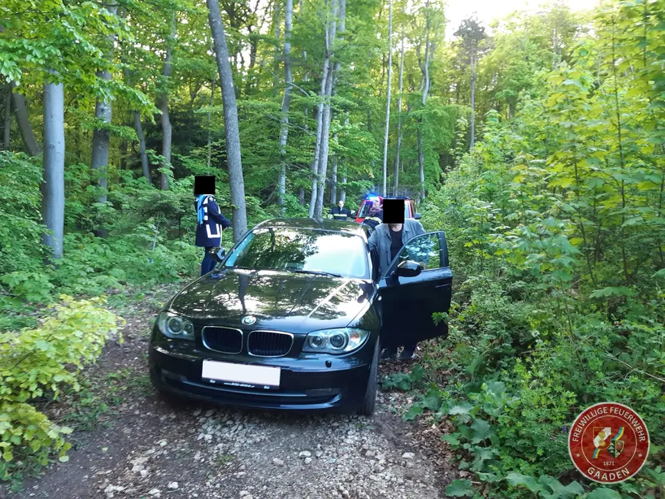 Kuriose PKW-Bergung am Anninger – Foto 1 von 3