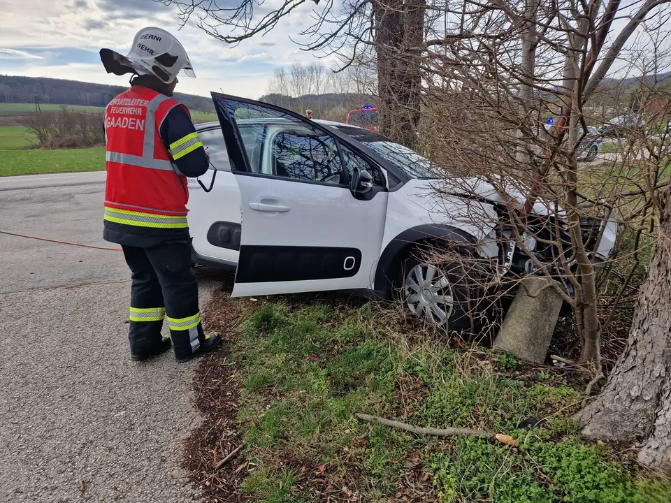 PKW kollidierte mit Baum – Foto 1 von 4